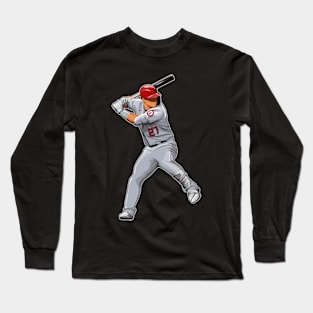 Mike Trout #27 Bats Ready Long Sleeve T-Shirt